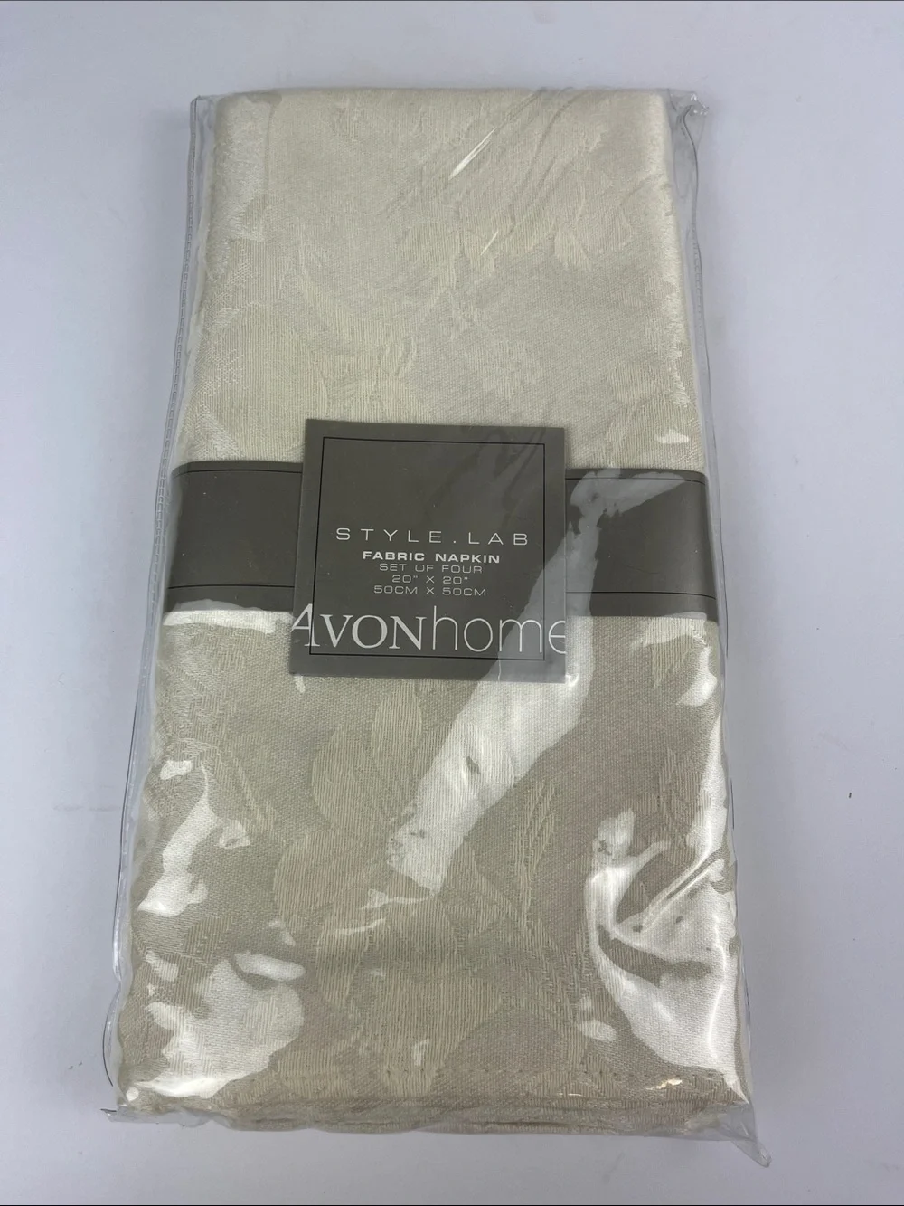 4 Vintage Floral Cloth Napkins  - color: Bone